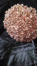 Load and play video in Gallery viewer, Rose Gold Crystal Wedding Bouquet: Handmade Wire Bride Bouquet
