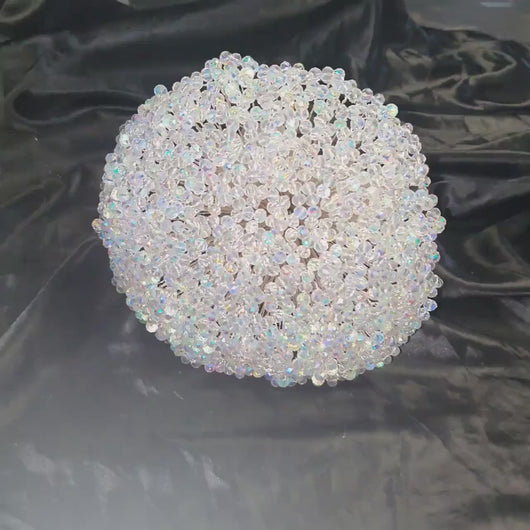 Crystal Wedding Bouquet: Aurora Borealis Beads, Rose Gold/Silver/Gold Wire
