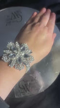 Load and play video in Gallery viewer, Vintage inspired crystal flower wrist corsage by Crystal wedding uk
