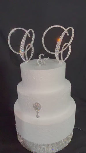 Swarovski Crystal Monogram Wedding Cake Topper: 3-Piece Rhinestone Set
