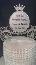 Load and play video in Gallery viewer, Swarovski Crystal Carriage Cake Topper: Fairytale Wedding Decoration
