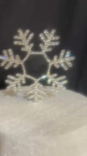 Load and play video in Gallery viewer, Personalized Crystal Snowflake  Cake Topper: Swarovski Rhinestone wedding gift
