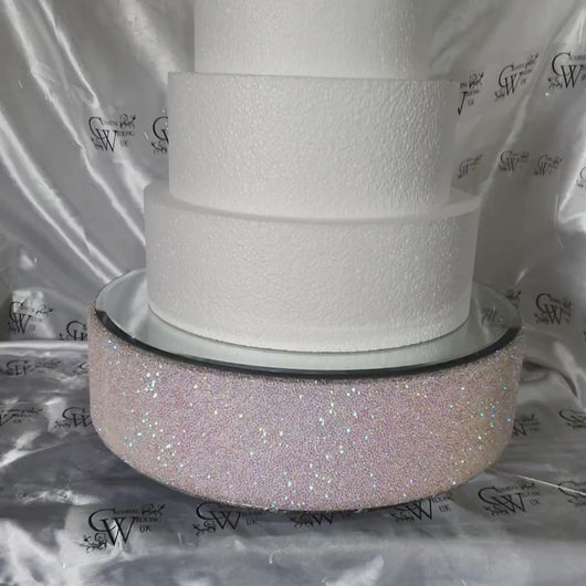 Crystal Diamante Wedding Cake Stand: Resin Rhinestone Sparkle