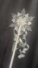 Load and play video in Gallery viewer, Snowflake wand, flower girl bridesmaid, Winter wedding bridesmaid gift
