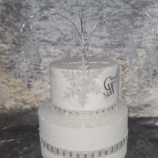 Snowflake Cake topper  with AB crystal centres