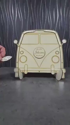 Personalised Campervan Wedding Guest Book – Surfboard Drop Box Alternative Guest book  Personalized Rustic Retro  guest book