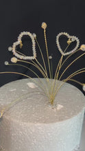 Load and play video in Gallery viewer, Heart spray Cake topper AB Glass crystal beads by Crystal wedding uk
