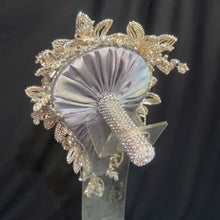 Load and play video in Gallery viewer, Wedding bouquet Rhinestone Cascade Brides Bouquet Crystal brides Bouquet, Non Floral Keepsake
