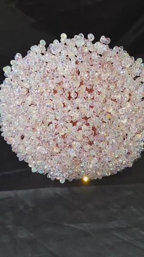 Luxury Crystal Bridal Bouquet – Rose Gold AB Rhinestone Wedding Bouquet Alternative, Jeweled Bridal Flowers for Glam Weddings