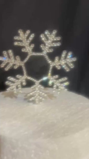 Personalized Crystal Snowflake  Cake Topper: Swarovski Rhinestone wedding gift