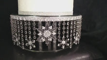 Load and play video in Gallery viewer, Snowflake Cake Stand: Crystal Effect for Winter Wedding
