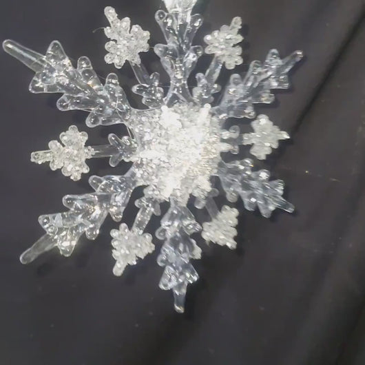 Snowflake hanging bouquet, Winter wedding accessory by Crystal wedding uk