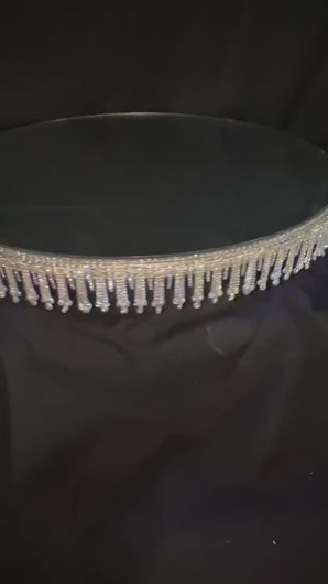 Rhinestone cake stand wedding cake base light up cake crystal tassel dessert holder by Crystal wedding uk