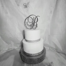 Load and play video in Gallery viewer, Swarovski Crystal Letter Cake Topper: 8" Rhinestone Monogram
