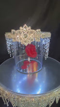 Load and play video in Gallery viewer, Magical Red Rose Cake Stand: Crystal Wedding Cake Separator

