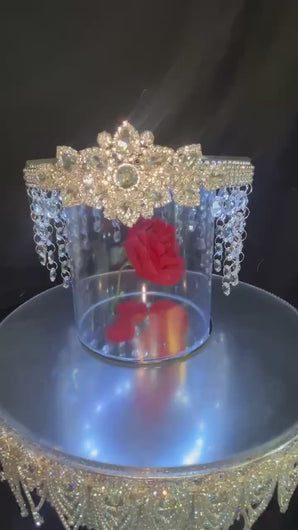 Magical Red Rose Cake Stand: Crystal Wedding Cake Separator