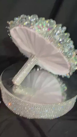 Crystal Flower Wedding Bouquet: Handmade Clear Glass petal Bridal Bouquet