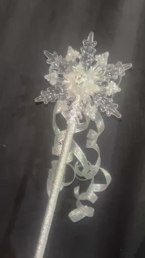 Snowflake wand, flower girl bridesmaid, Winter wedding by Crystal wedding uk