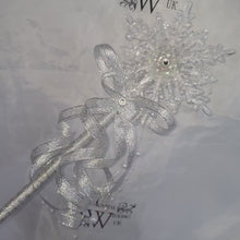 Load and play video in Gallery viewer, Snowflake wand, flower girl bridesmaid, Winter wedding by Crystal wedding uk
