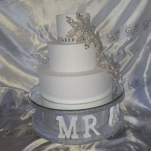 Cake brooch, crystal rhinestone cake decoration - Silver cake jewelery by Crystal wedding uk