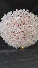 Load and play video in Gallery viewer, Rose gold AB Crystal bouquet, Brides wire bead jewel bouquet by Crystal wedding uk
