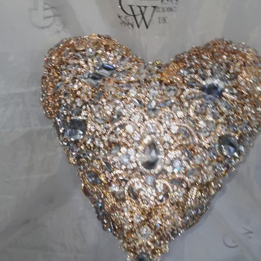 BROOCH BOUQUET Heart shaped brooch bouquet valentine jewel heart wedding bouquet. by Crystal wedding uk