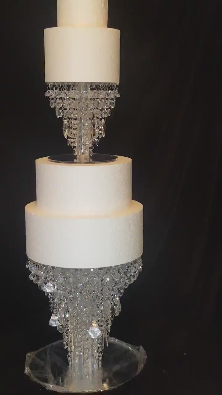 Chandelier cake stand crystal cake stand wedding cake stand + LED lights by Crystal wedding uk