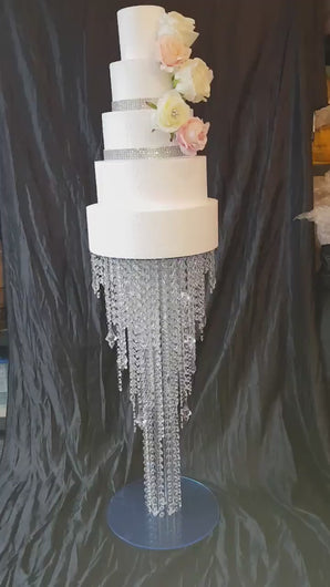 Crystal wedding cake stand, cake chandelier, 2pcs. 1 divider and Tall cake Table 80cm by Crystal wedding uk by Crystal wedding uk
