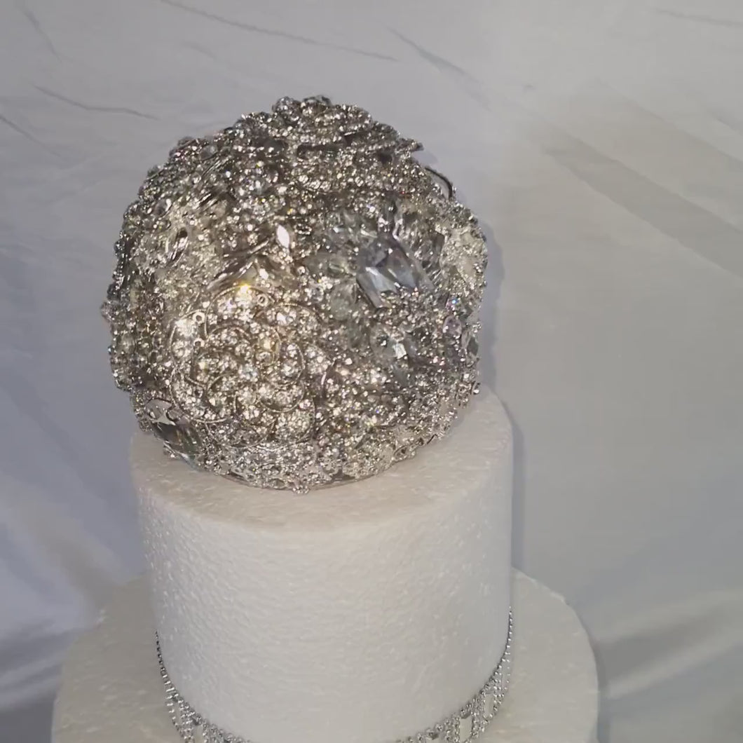 Brooch sphere Cake topper / Separator by Crystal wedding uk