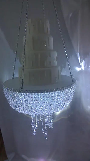 Cake Swing, Crystal Chandelier suspended cake platform. PREMIUM  Glass crystal Heavy duty  by Crystal wedding uk