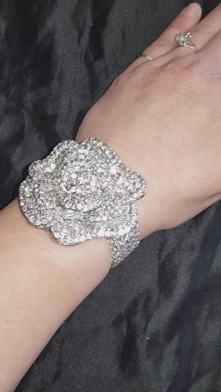 Wrist corsage  4 pieces ,Crystal Rose Wedding Cuff, bridesmaid Bracelet,  Rose gold by Crystal wedding uk