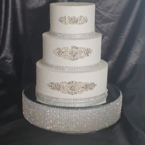 Rhinestone diamante  Crystal wedding cake stand,  dummy cake,  plate. by Crystal wedding uk