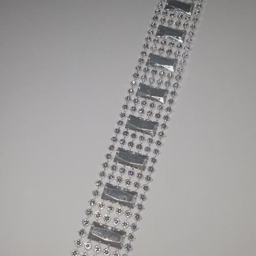 Diamante & Rectangle design Cake Trim  ,1 metre by Crystal wedding uk