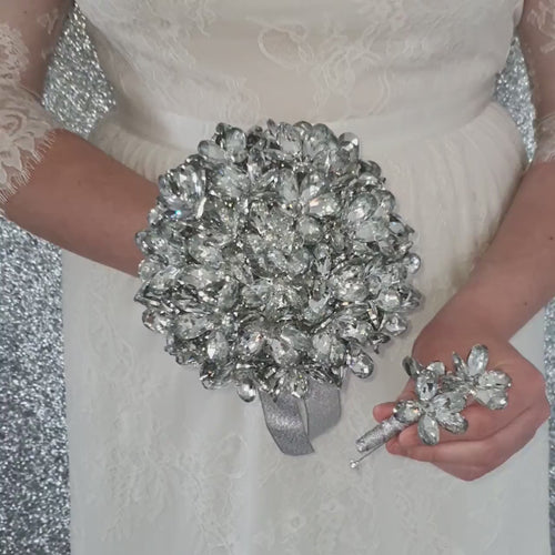 Crystal bouquet, crystal flowers, Brides wedding bouquet by Crystal wedding uk