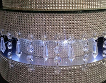 Load image into Gallery viewer, Diamante or Pearl crystal linked  Podium style cake stand by Crystal wedding uk
