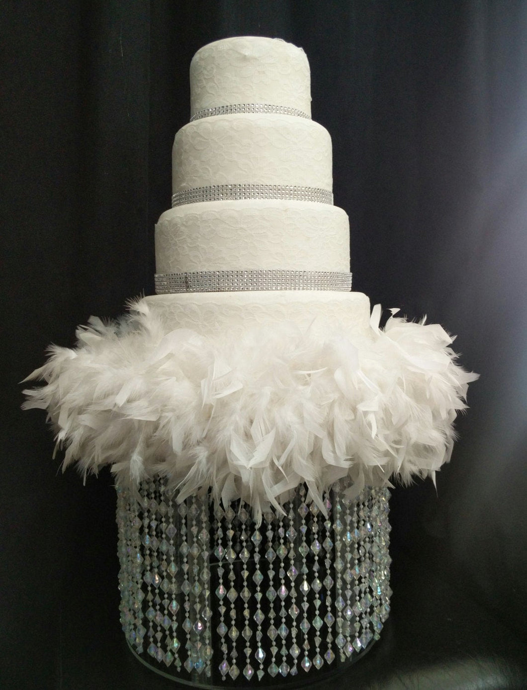 Feather wedding cake stand