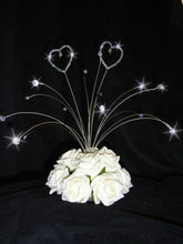 Load image into Gallery viewer, Crystal Heart spray wedding table centrepiece, center piece, table decor for wedding
