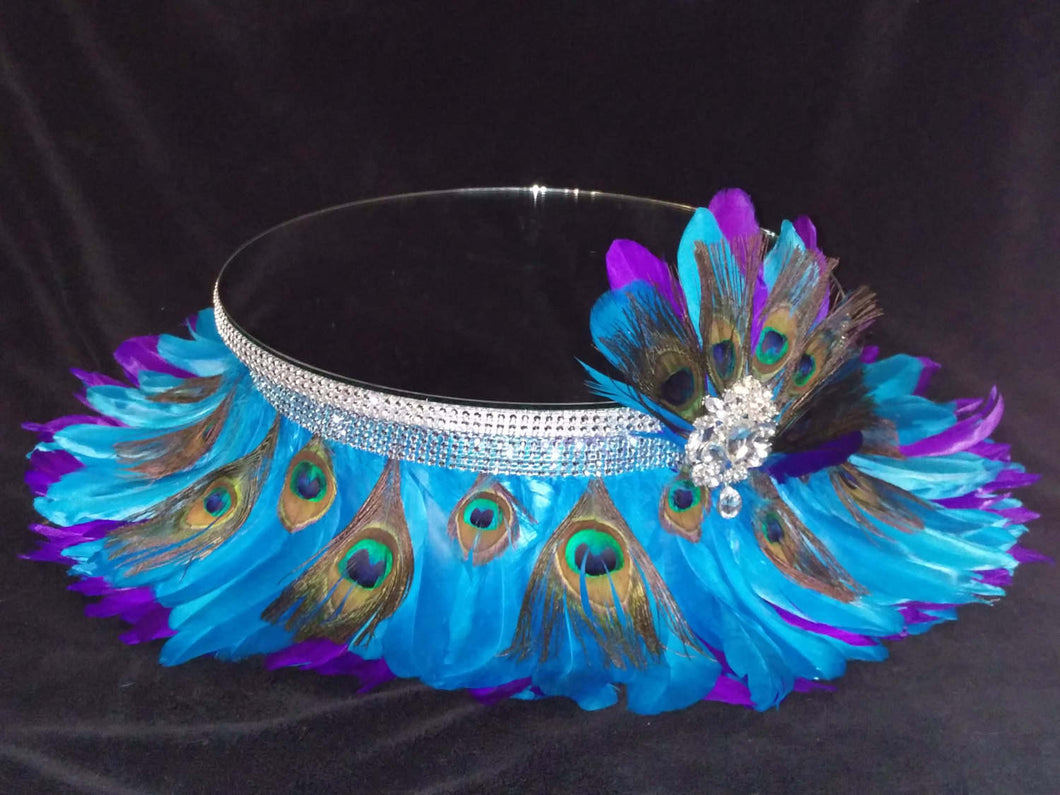 Peacock Feather & diamante design wedding cake stand  1920's  Gatsby style  round/square  all sizes
