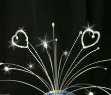 Load image into Gallery viewer, Heart spray Cake  topper  AB Glass crystal beads by Crystal wedding uk
