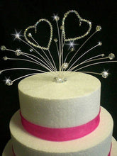 Load image into Gallery viewer, Heart spray Cake  topper  AB Glass crystal beads by Crystal wedding uk
