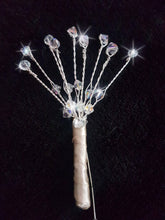 Load image into Gallery viewer, Crystal  wire boutonnière,  Buttonhole for usher, Bestman.
