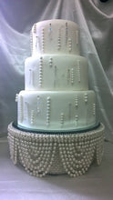 Load image into Gallery viewer, Ivory Pearl cake stand, wedding cake stand,  round or square by Crystal wedding uk
