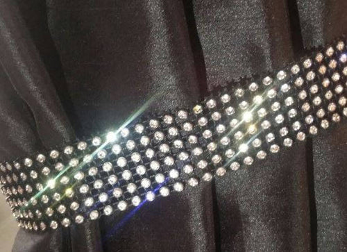 Real  diamante crystal ribbon  black back banding cake ribbon 1 yard  with Superior sparkle by Crystal wedding uk