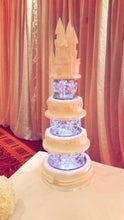 Load image into Gallery viewer, Cake stand Chandelier drape design with lights -  for WEDDING CAKE many sizes by Crystal wedding uk
