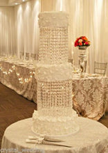 Load image into Gallery viewer, Crystal cake stand, Real glass beads chandelier style by Crystal wedding uk

