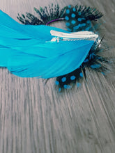 Load image into Gallery viewer, Peacock Sword Feather and Rhinestone  Buttonhole boutonniere,hair clip Wedding
