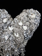 Load image into Gallery viewer, Brooch bouquet Heart shaped, trailing,cascading, jewel heart wedding bouquet. - Silver - Gold by Crystal wedding uk
