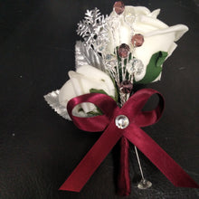Load image into Gallery viewer, Snowflake buttonhole for a Winter wedding by Crystal wedding uk
