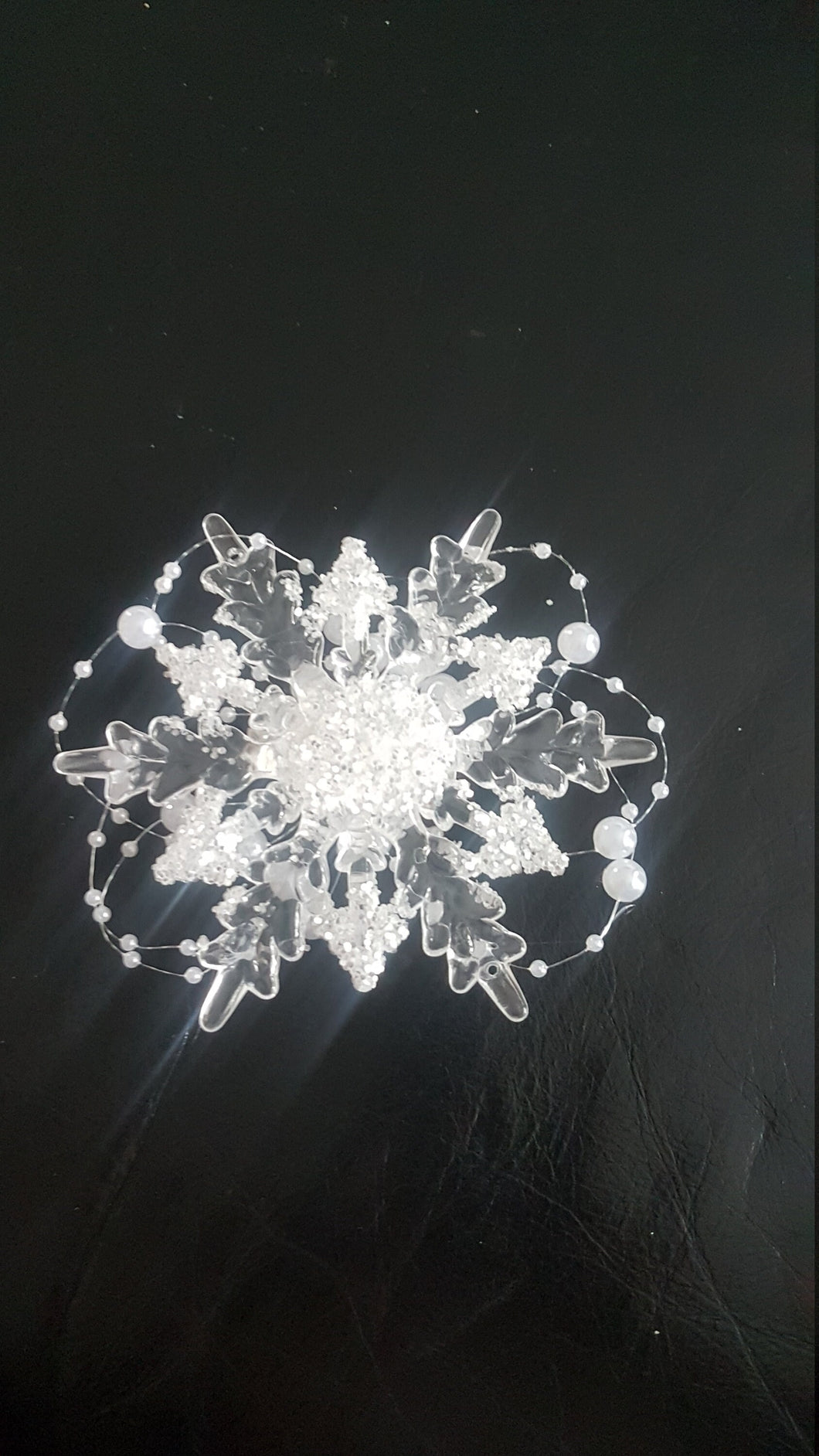 Snowflake hair clip, hair piece, for a Winter Wedding Christmas Wedding clip by Crystal wedding uk