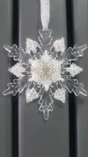 Load image into Gallery viewer, Snowflake hanging bouquet,  Winter wedding accessory by Crystal wedding uk
